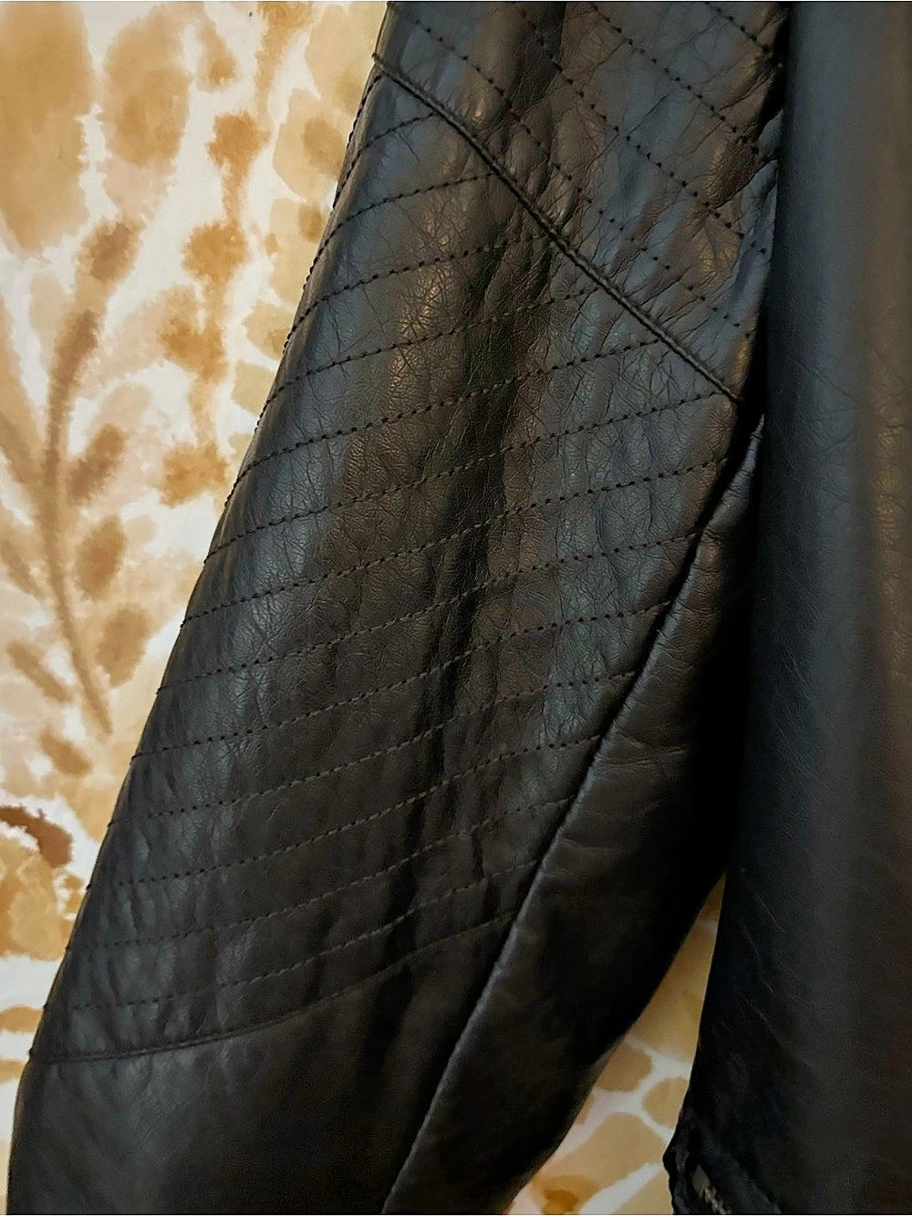Jou Jou Faux Leather Moto Jacket S Quilted Biker Streetwear Minimalist Edgy - Picture 9 of 12